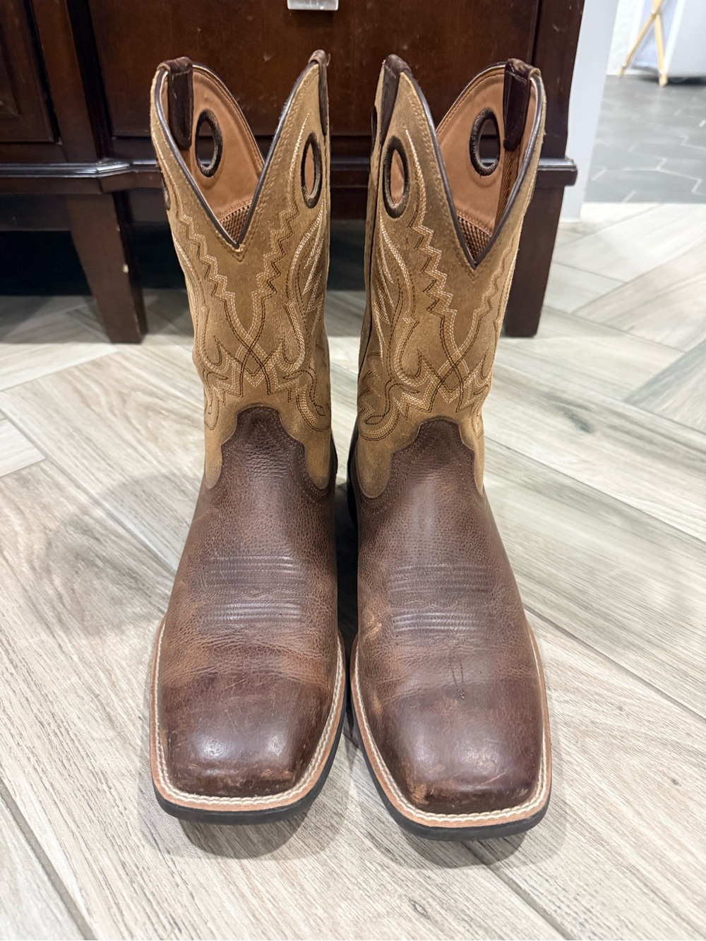 Ariat Brown & Tan Two-Tone Western Cowboy Boots